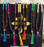 银Bead and Tassel Festival Necklace (Various Colors) - Now Chase the Sun